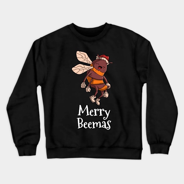 Merry Beemas Merry Christmas Beekeeper Bee Crewneck Sweatshirt by TheTeeBee